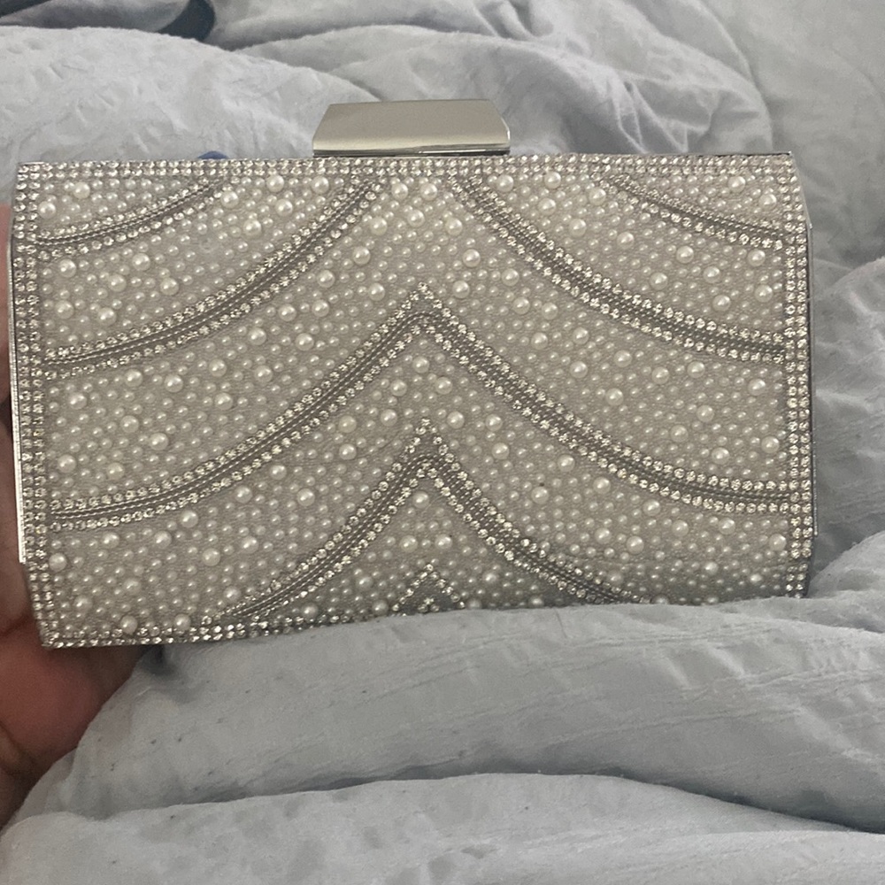 Evening Bag pearls and silver NWT